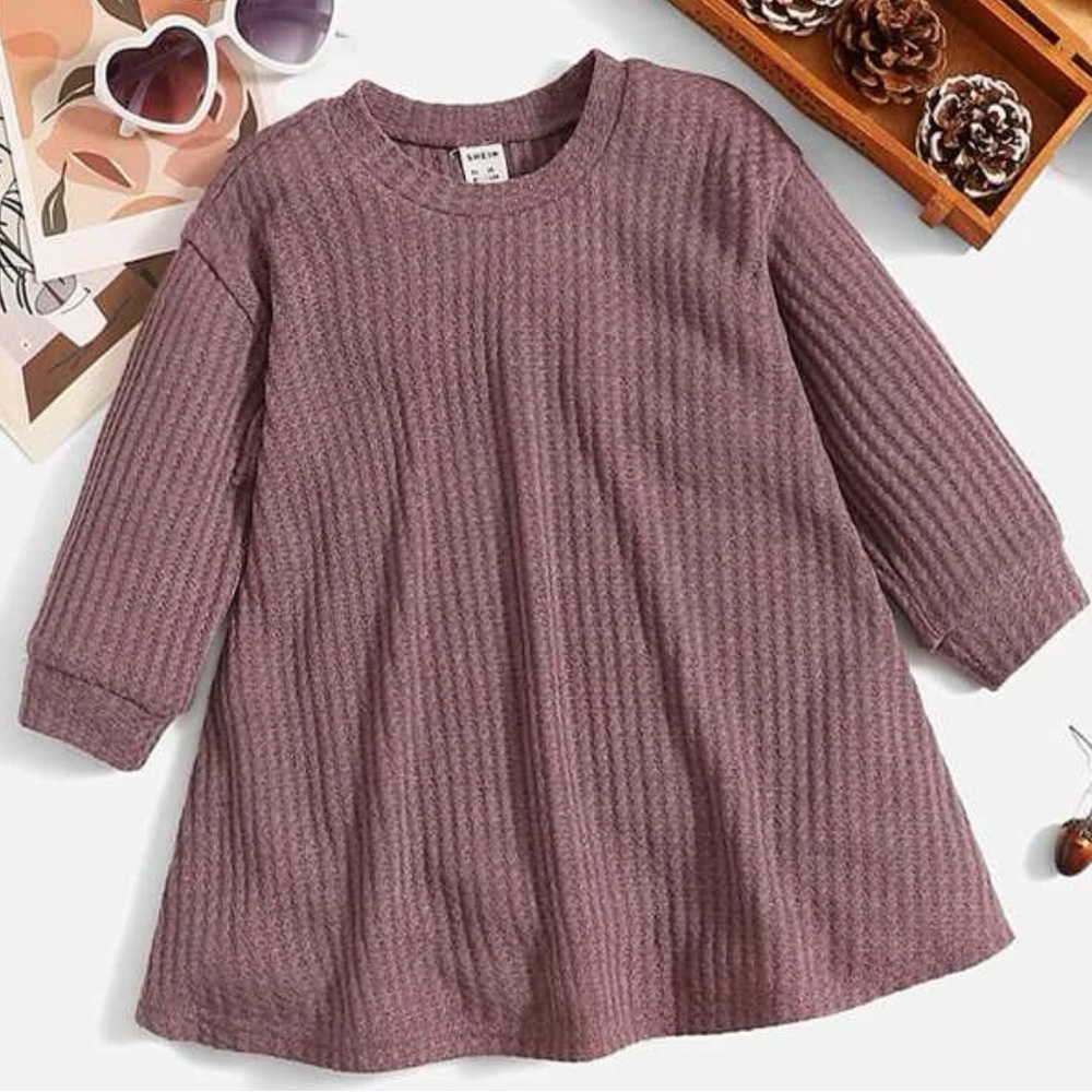 18-24 month girls mauve purple knit dress - Picture 1 of 1